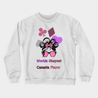 "Worlds Okayest Canasta Royalty: Groovy Crown Jewel"- Funny Canasta Lover Crewneck Sweatshirt